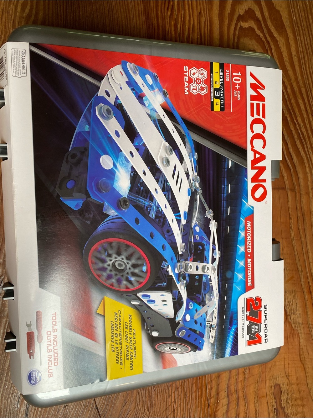 meccano Blue & White Motorized Supercar Kit